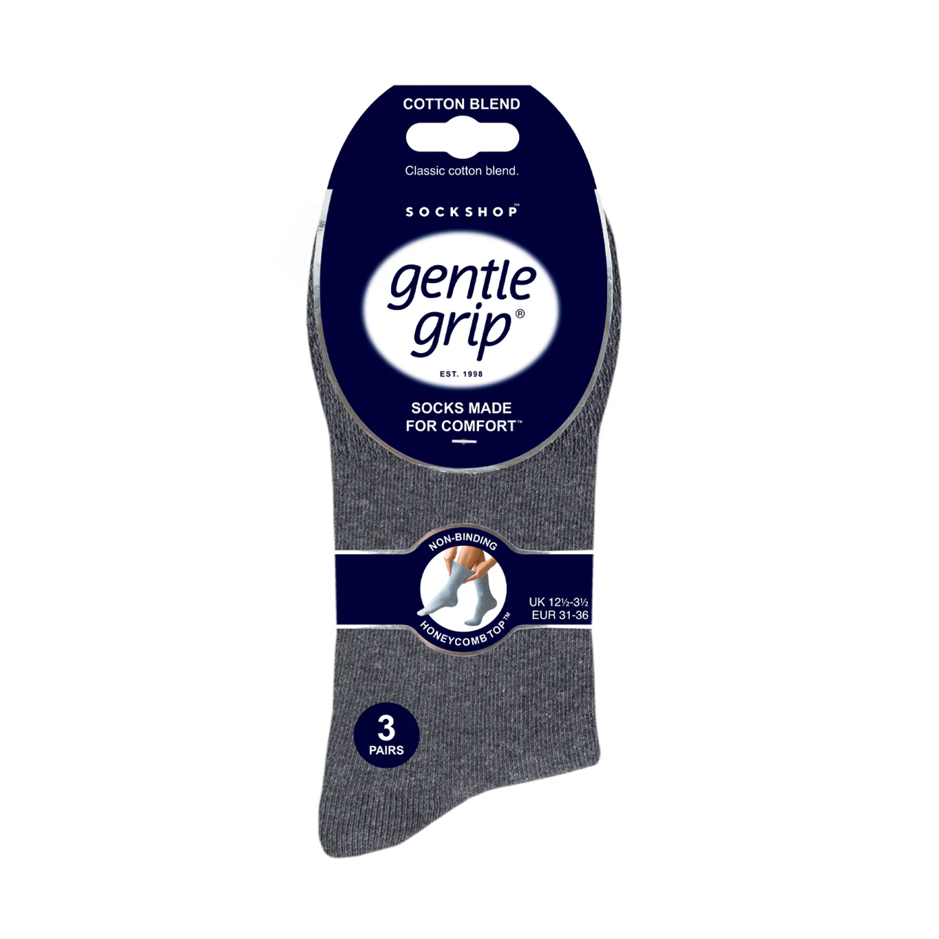 3 Pairs Kids Cotton Socks - Black/Grey - Image 3