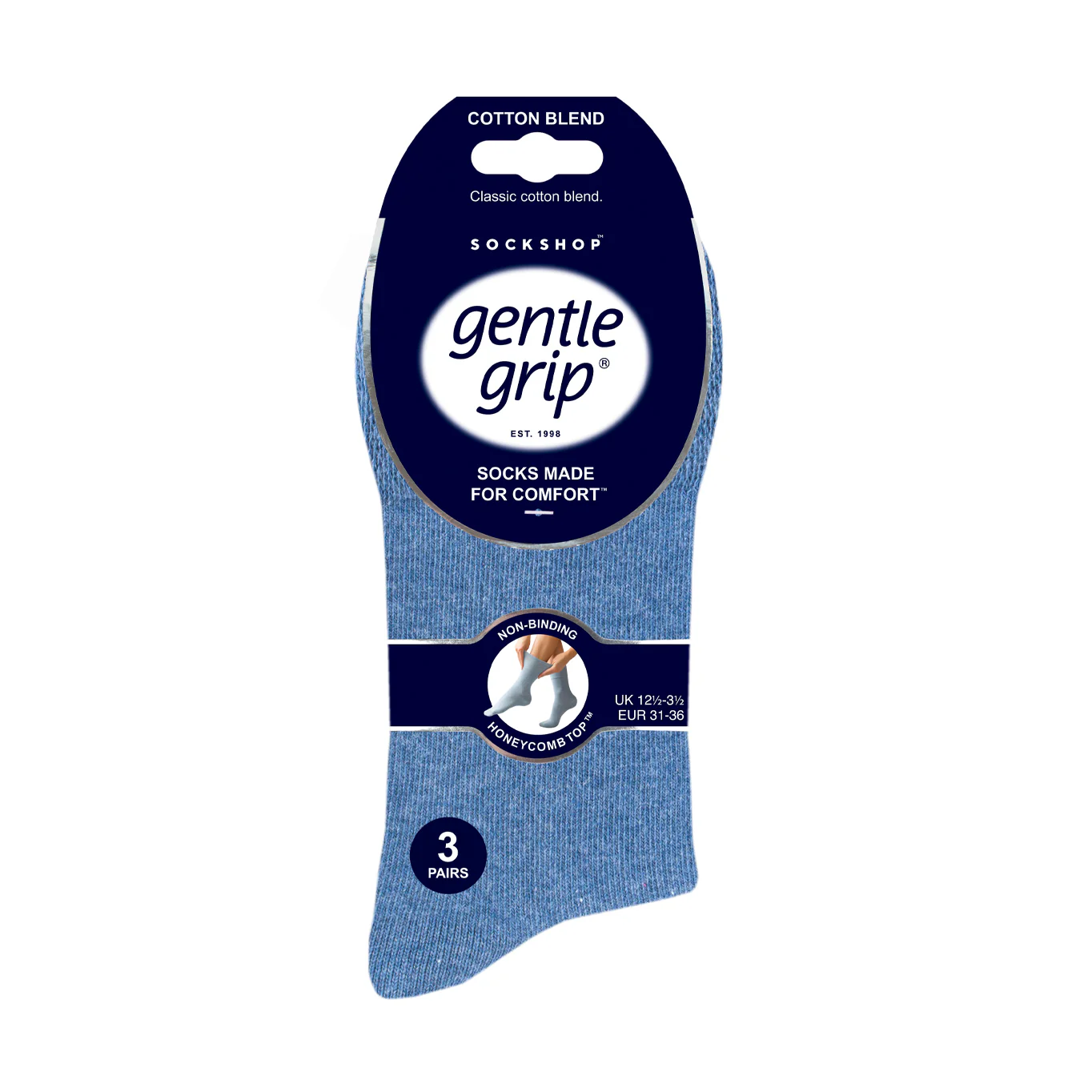 3 Pairs Kids Cotton Socks - Blue - Image 3