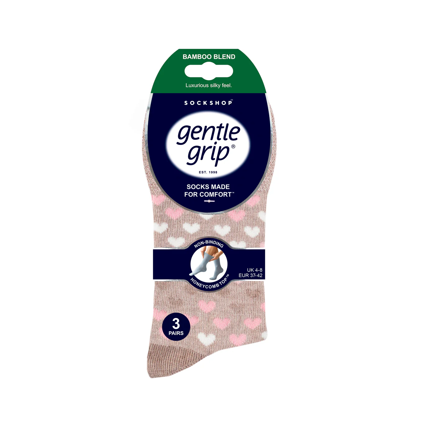 3 Pairs Ladies Bamboo Socks - Neutral - Image 4