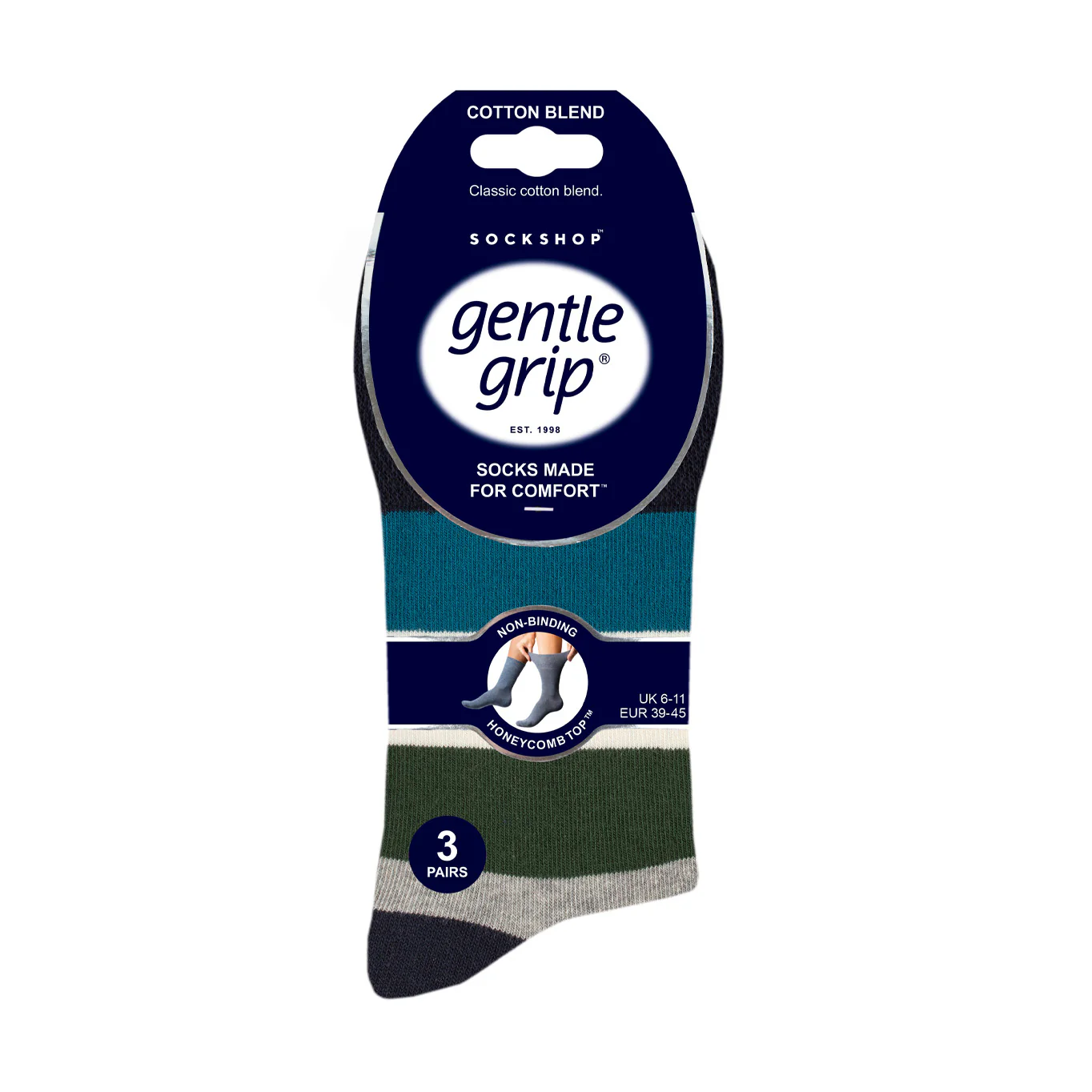 3 Pairs Men's Cotton Socks - Open Air - Image 4